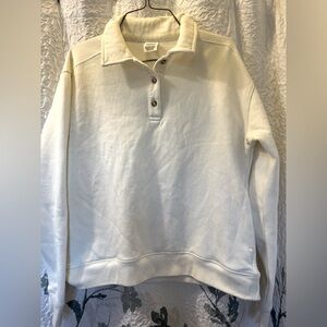 PINK Women's Size Small 3 button loose fitting sweatshirt. Cream color.